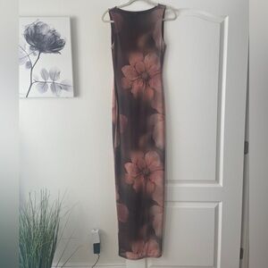 Blue Blush Floral Maxi Dress - Pink and Brown